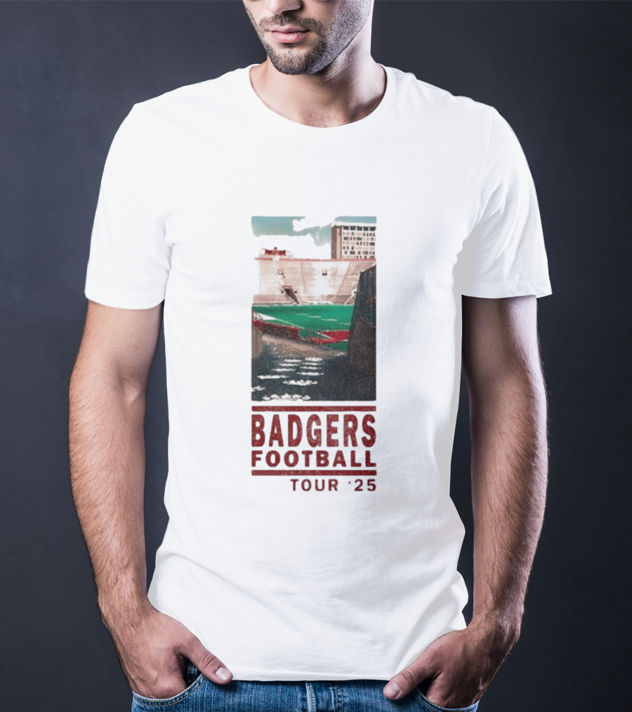 Badgers Football Tour 2025 Stadium Scene T-Shirt