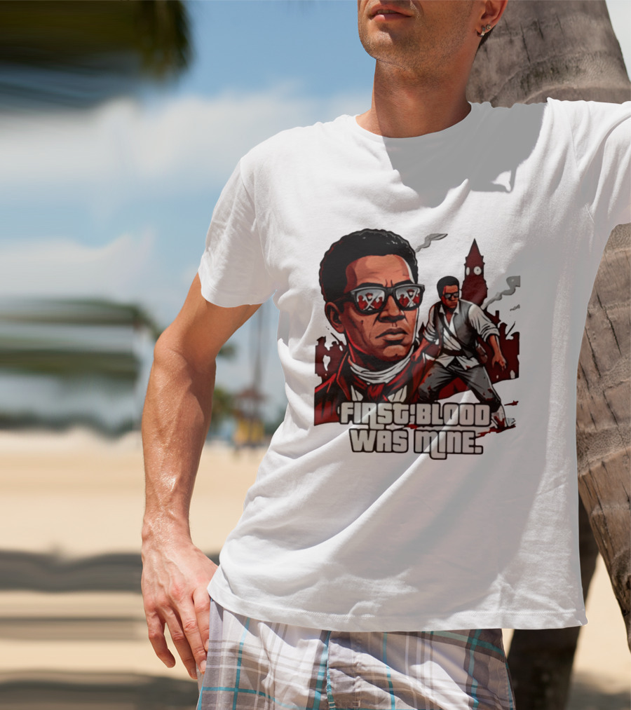 First Blood Was Mine Cool Character Action Scene T-Shirt