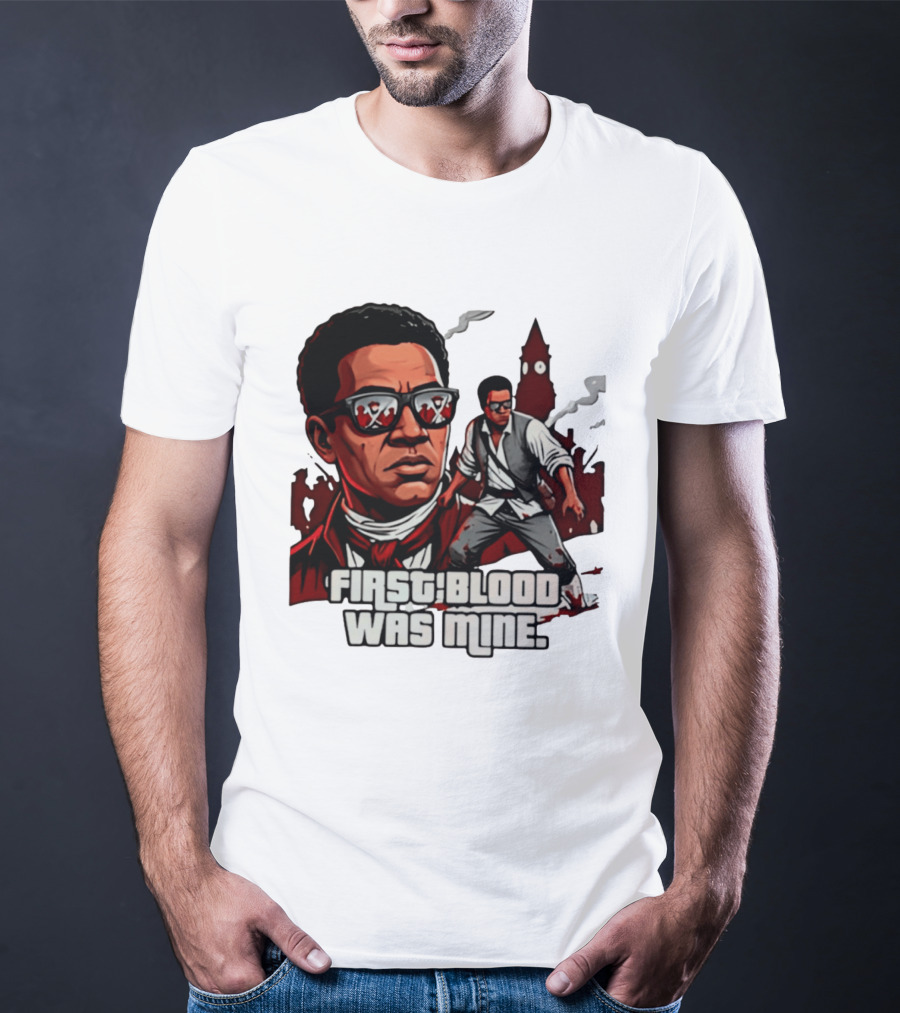 First Blood Was Mine Cool Character Action Scene T-Shirt