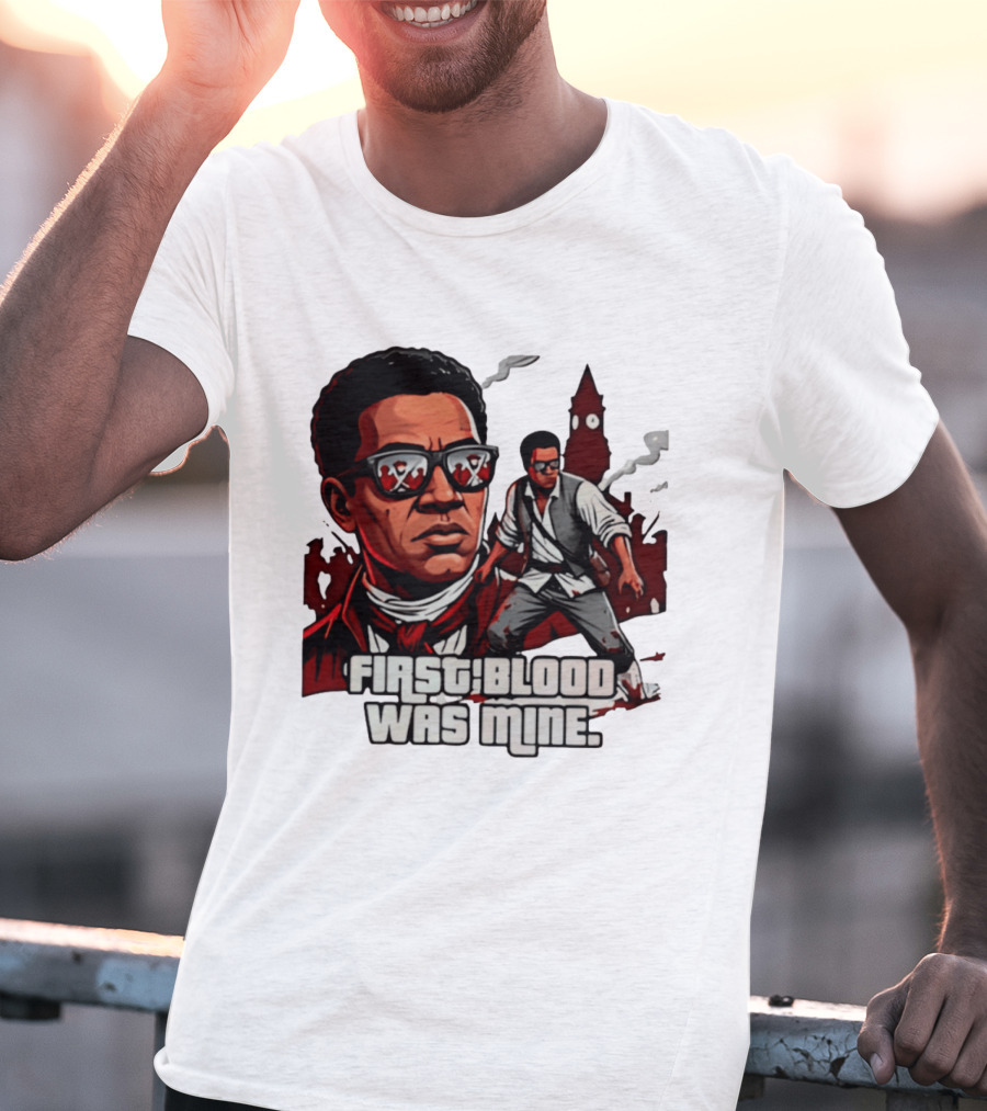 First Blood Was Mine Cool Character Action Scene T-Shirt