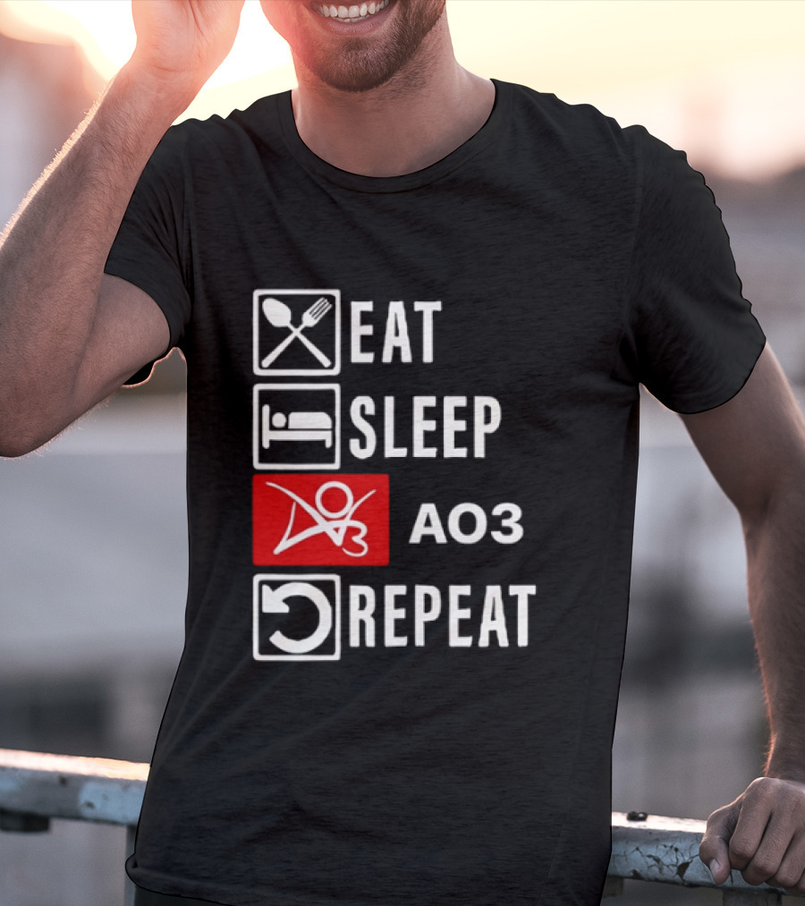 Eat Sleep AO3 Repeat Fanfiction Enthusiast Lifestyle T-Shirt