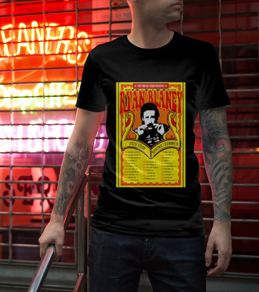 The Triline Team Presents Ryan Blaney 2026 Tour Spring Summer Dates T-Shirt