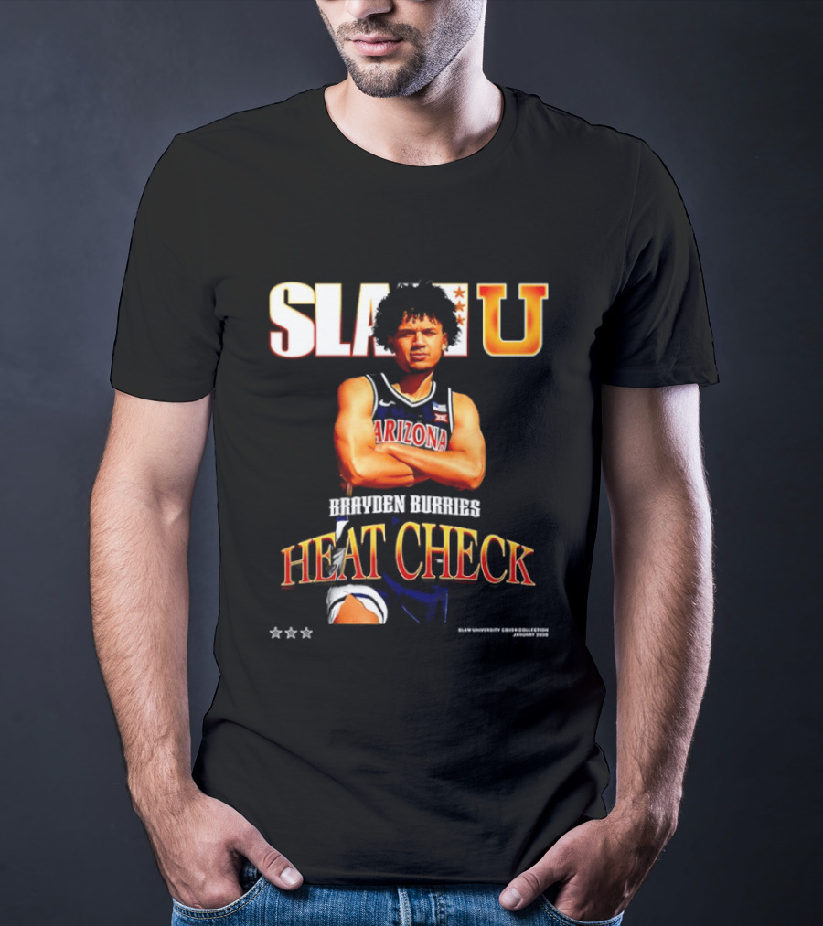 SlamU Brayden Burries Heat Check Arizona Basketball Star T-Shirt