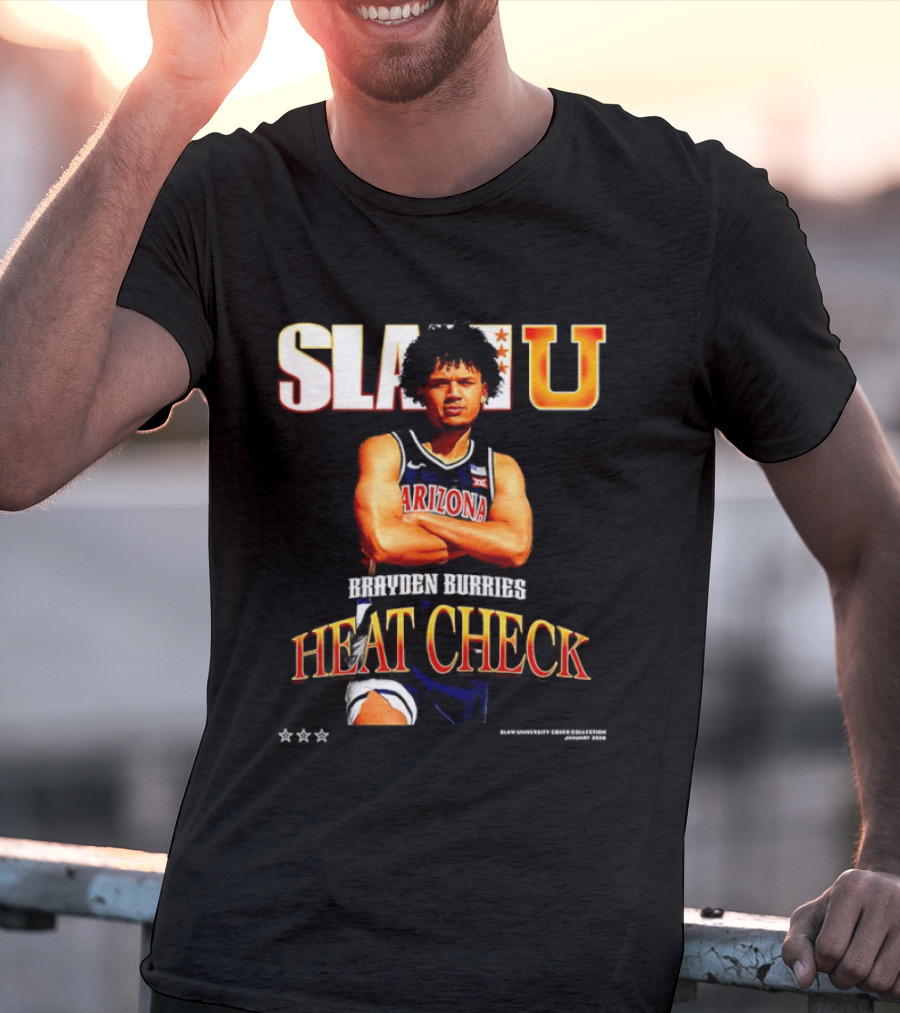 SlamU Brayden Burries Heat Check Arizona Basketball Star T-Shirt