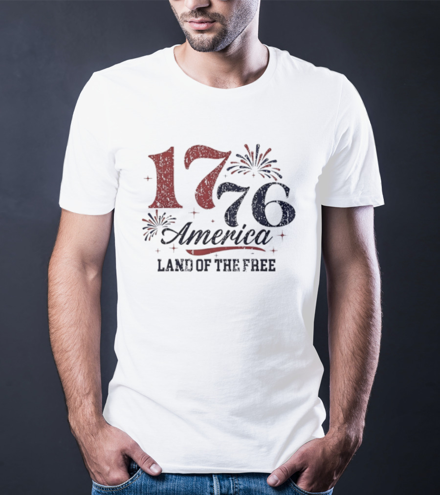 1776 America Land Of The Free Fireworks Celebration T-Shirt