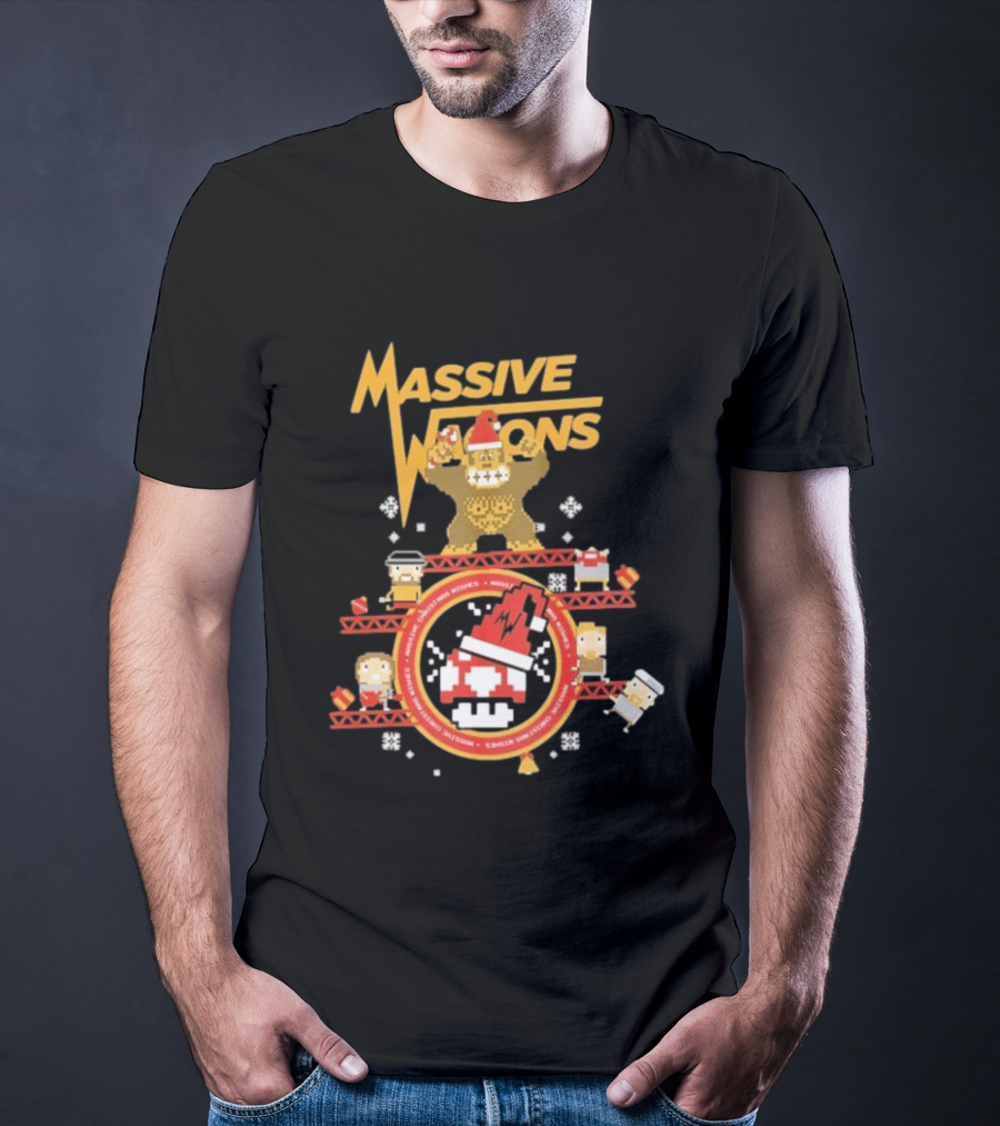 Massive Wagons 8bit Xmas Christmas Festive Donkey Kong T-Shirt