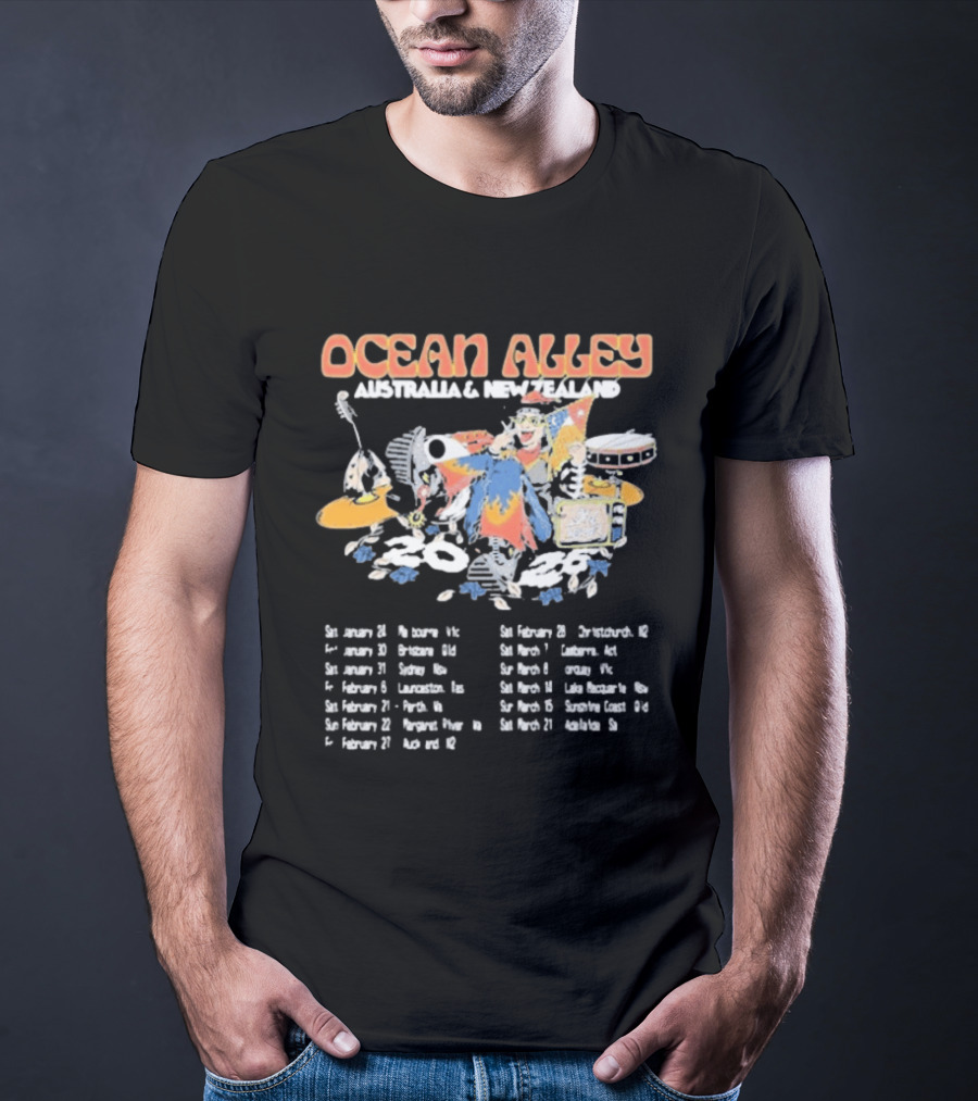 Ocean Alley Australia & New Zealand 2026 Tour Dates Music Band T-Shirt