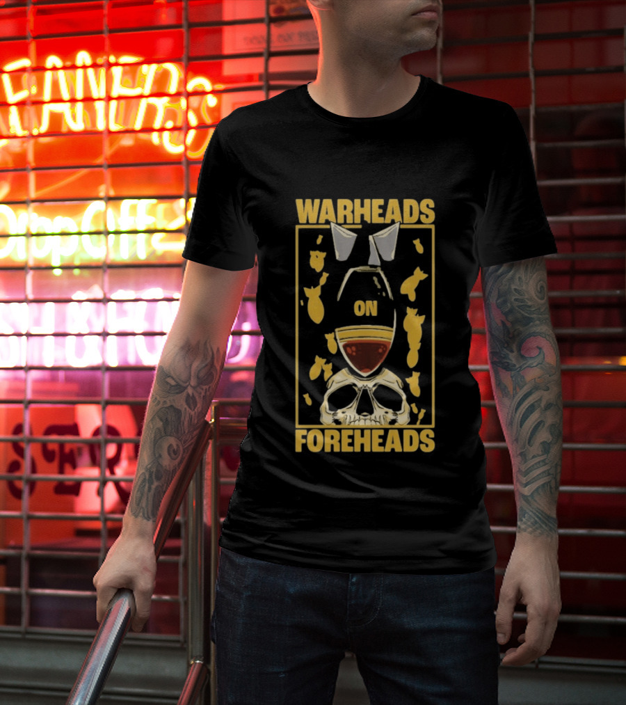Warheads On Foreheads Skull With Bombs And Paratrooper Wings T-Shirt