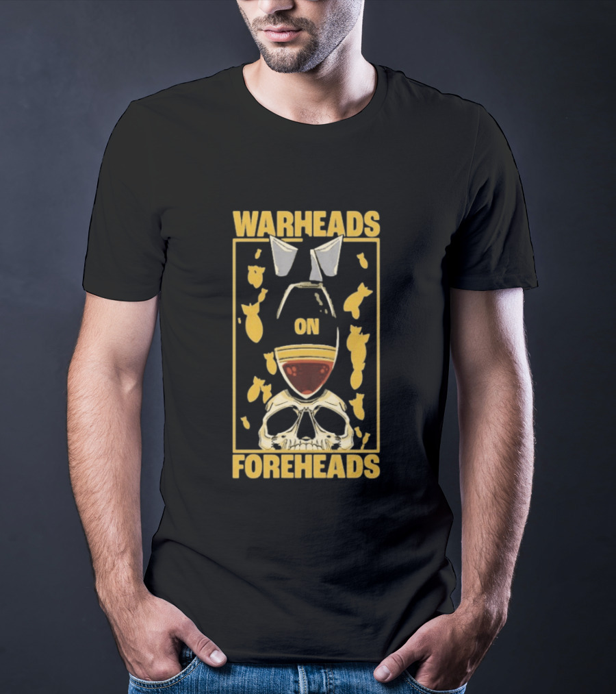Warheads On Foreheads Skull With Bombs And Paratrooper Wings T-Shirt
