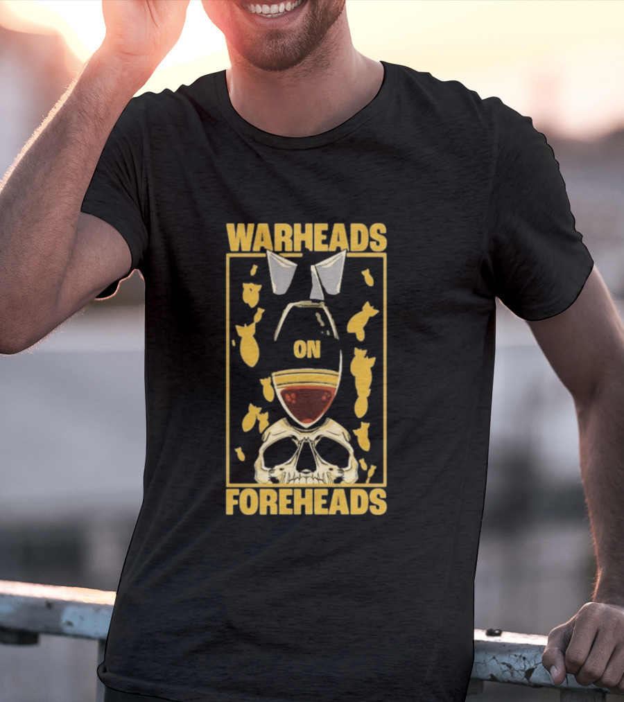 Warheads On Foreheads Skull With Bombs And Paratrooper Wings T-Shirt