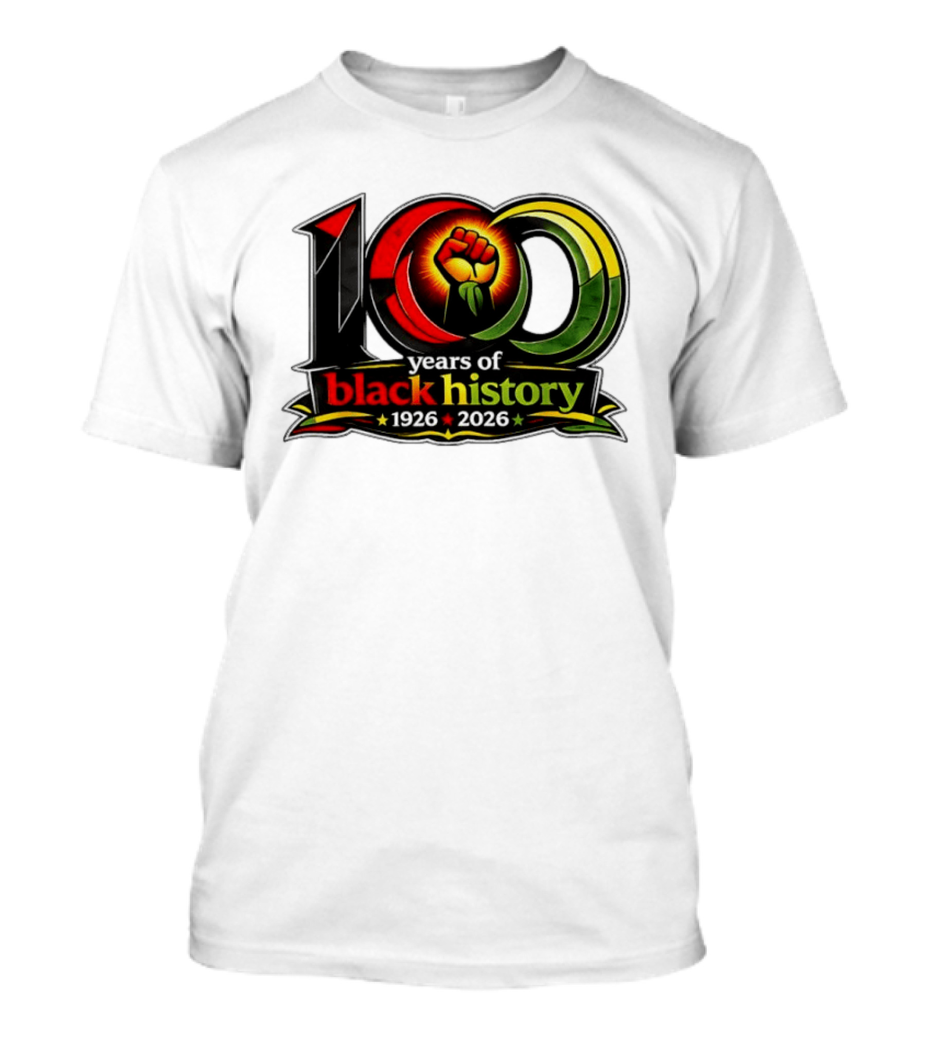 1926 2026 100 Years Of Black History Month Centennial Fist T-Shirt