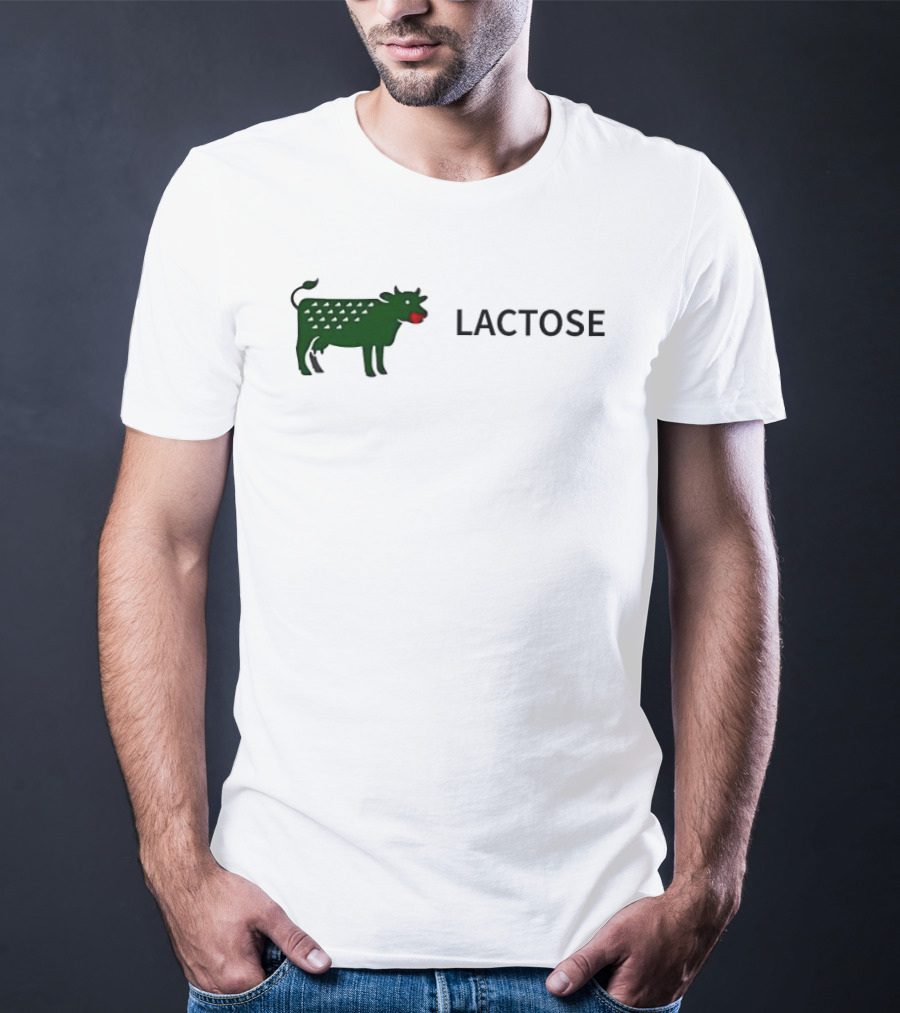 Lactose Cow 2026 Eating Red Apple T-Shirt