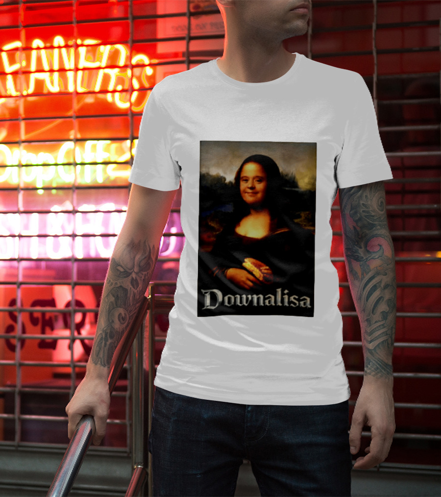 Downalisa Mona Lisa Parody Featuring T-Shirt