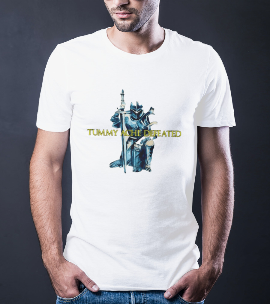 Tummy Ache Defeated Medieval Knight T-Shirt