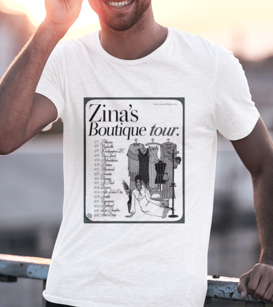 Zina's Boutique Tour Dates 2026 Fashion Collection T-Shirt