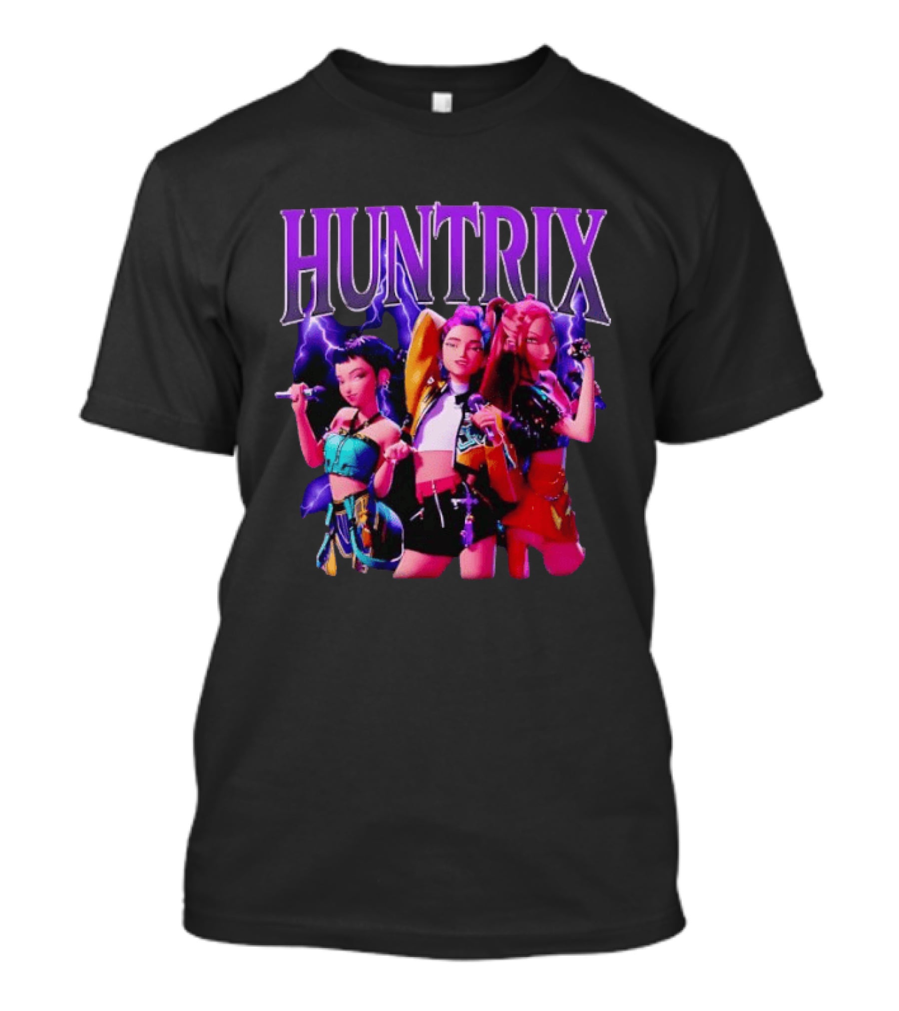 Huntrix Girls Trio Power Pose With Lightning Effect T-Shirt
