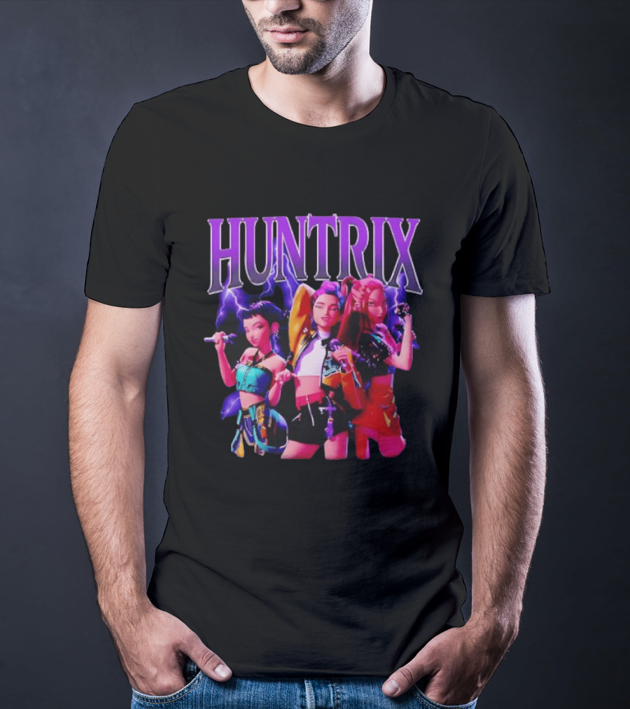 Huntrix Girls Trio Power Pose With Lightning Effect T-Shirt