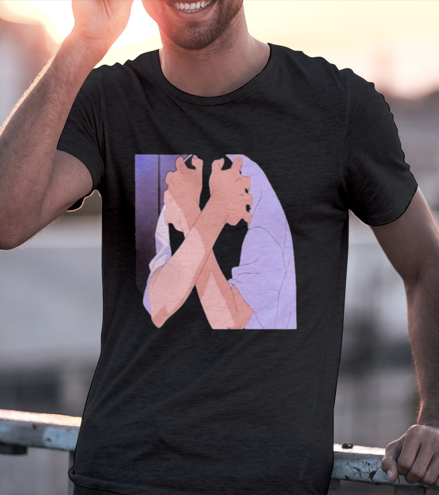 Ikari Shinji Sad Guy Clenched Hands Anime Scene T-Shirt