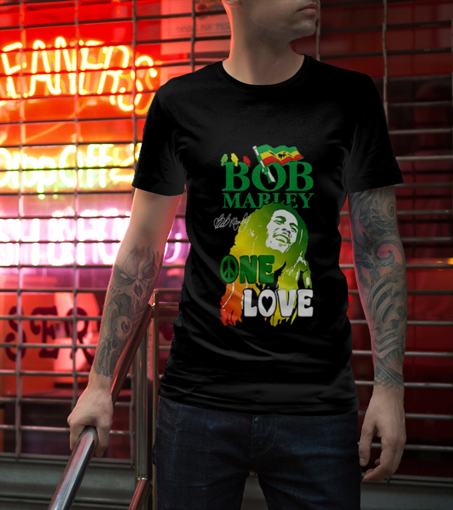 Kansas City Chiefs Bob Marley One Love Peace T-Shirt