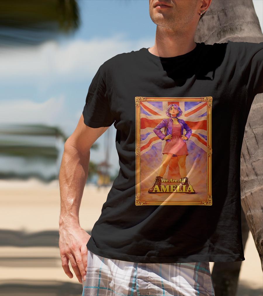 We Are All Amelia Union Jack British UK England Collection T-Shirt