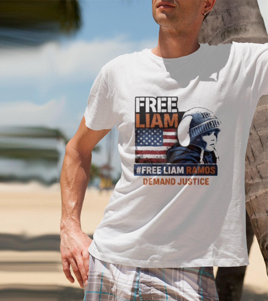 Free Liam Ramos Demand Justice American Flag Ice Hat T-Shirt