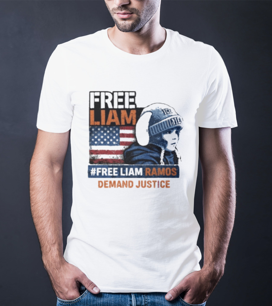 Free Liam Ramos Demand Justice American Flag Ice Hat T-Shirt