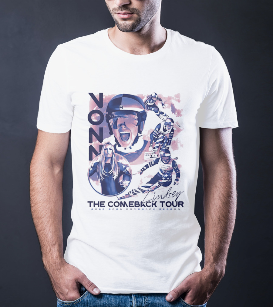 Lindsey Vonn The Comeback Tour 2025 2026 Comeback Season Alpine Skiing Adventure T-Shirt