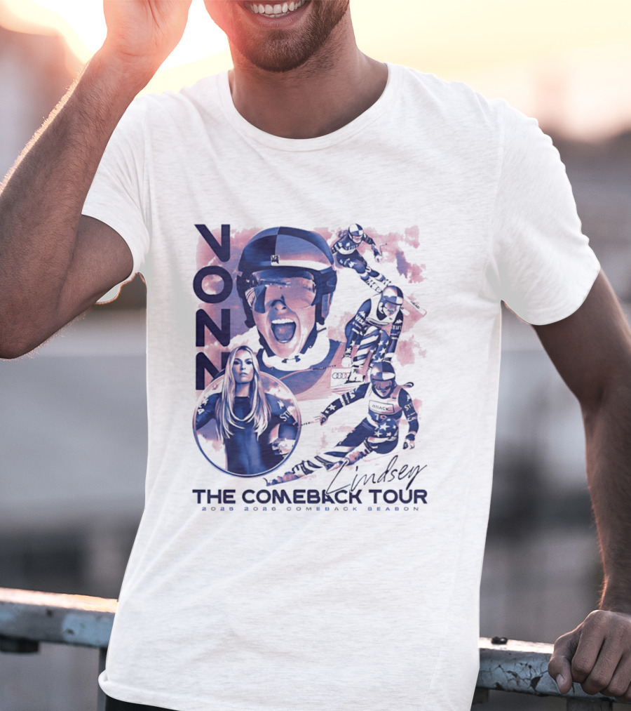 Lindsey Vonn The Comeback Tour 2025 2026 Comeback Season Alpine Skiing Adventure T-Shirt