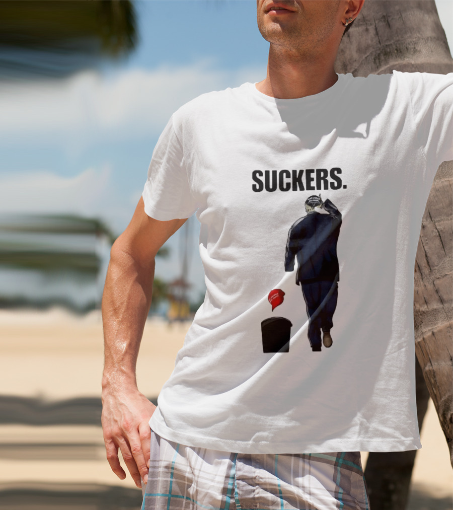 Suckers Trump MAGA Hat Trash Can T-Shirt