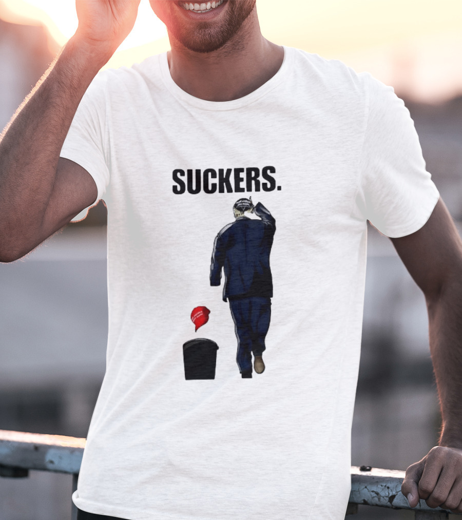 Suckers Trump MAGA Hat Trash Can T-Shirt