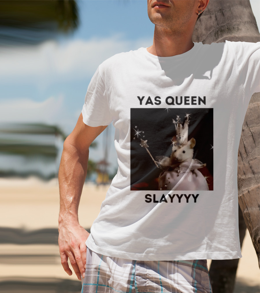 Yas Queen Slayyyy Mouse With Crown And Wand Magic T-Shirt