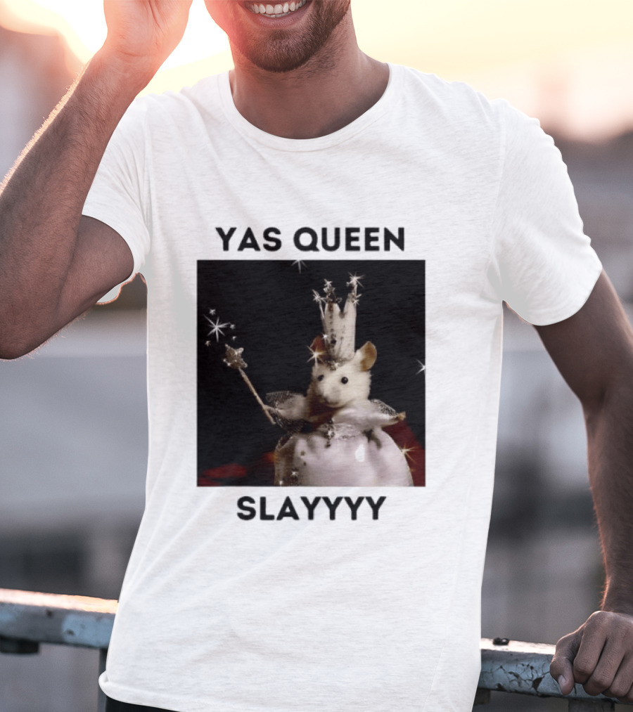 Yas Queen Slayyyy Mouse With Crown And Wand Magic T-Shirt