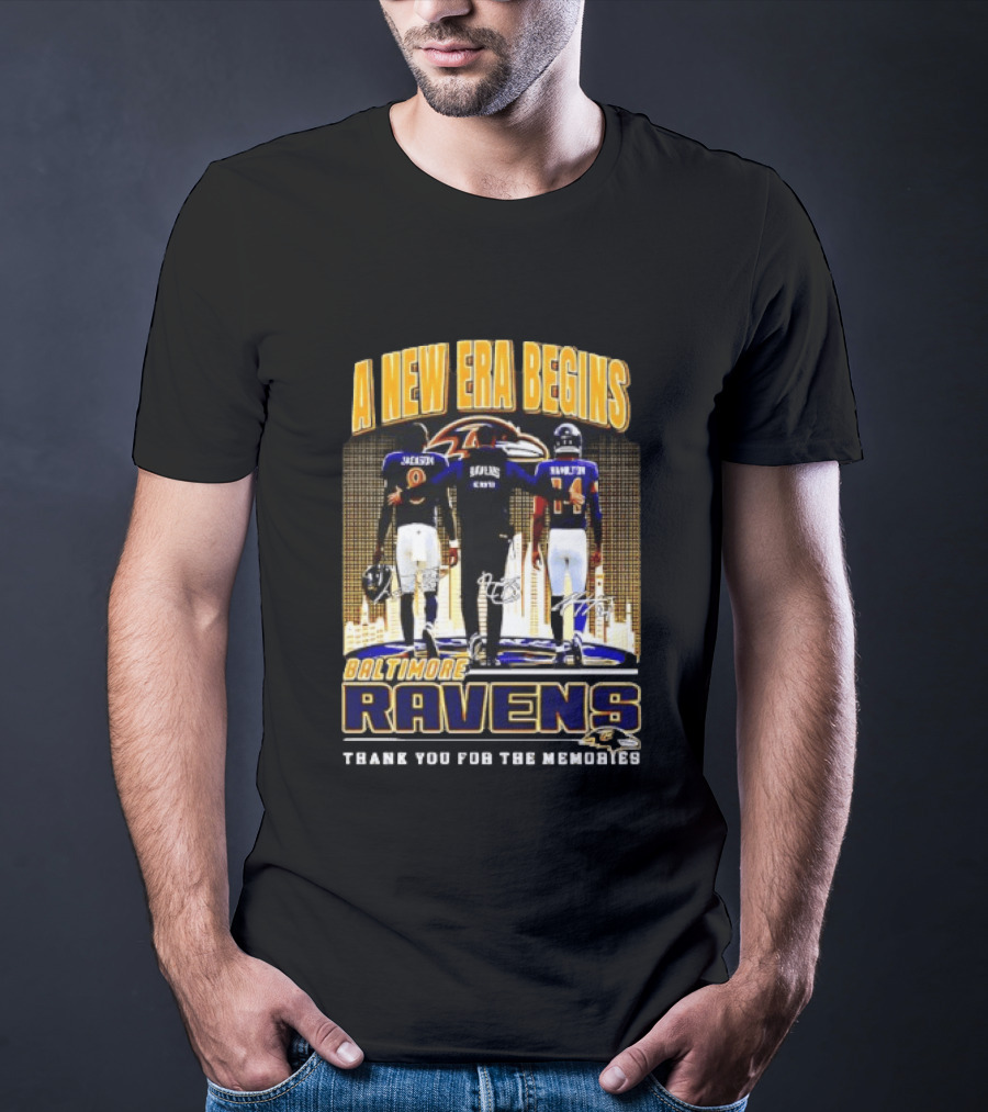 A New Era Begins Baltimore Ravens Jackson Lewis Hamilton Thank You For The Memories T-Shirt