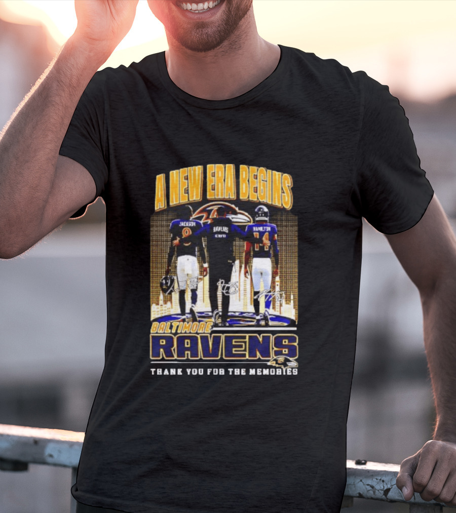 A New Era Begins Baltimore Ravens Jackson Lewis Hamilton Thank You For The Memories T-Shirt