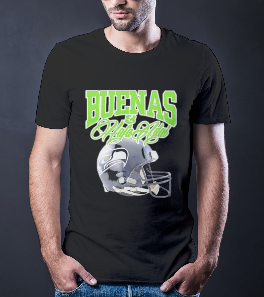 BUENAS Hafa Adai Seattle Seahawks Helmet T-Shirt