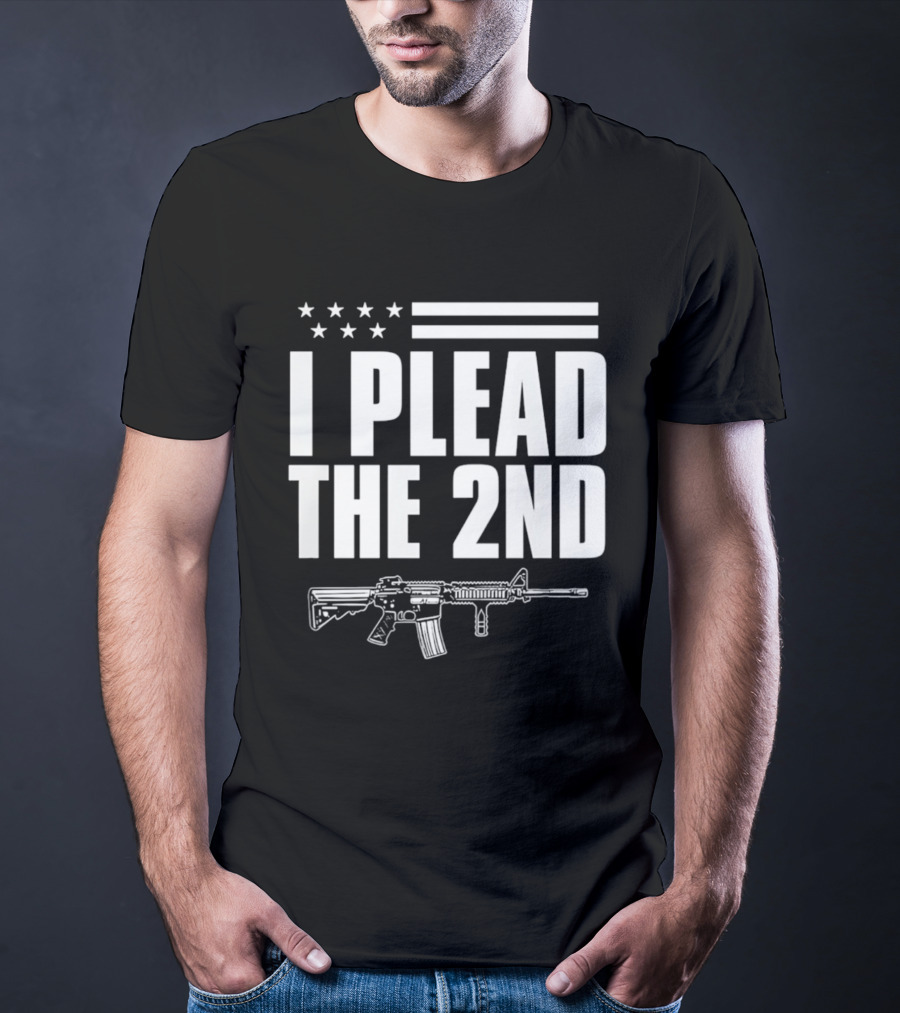 I Plead The 2nd Gun Rights American Flag Rifle T-Shirt