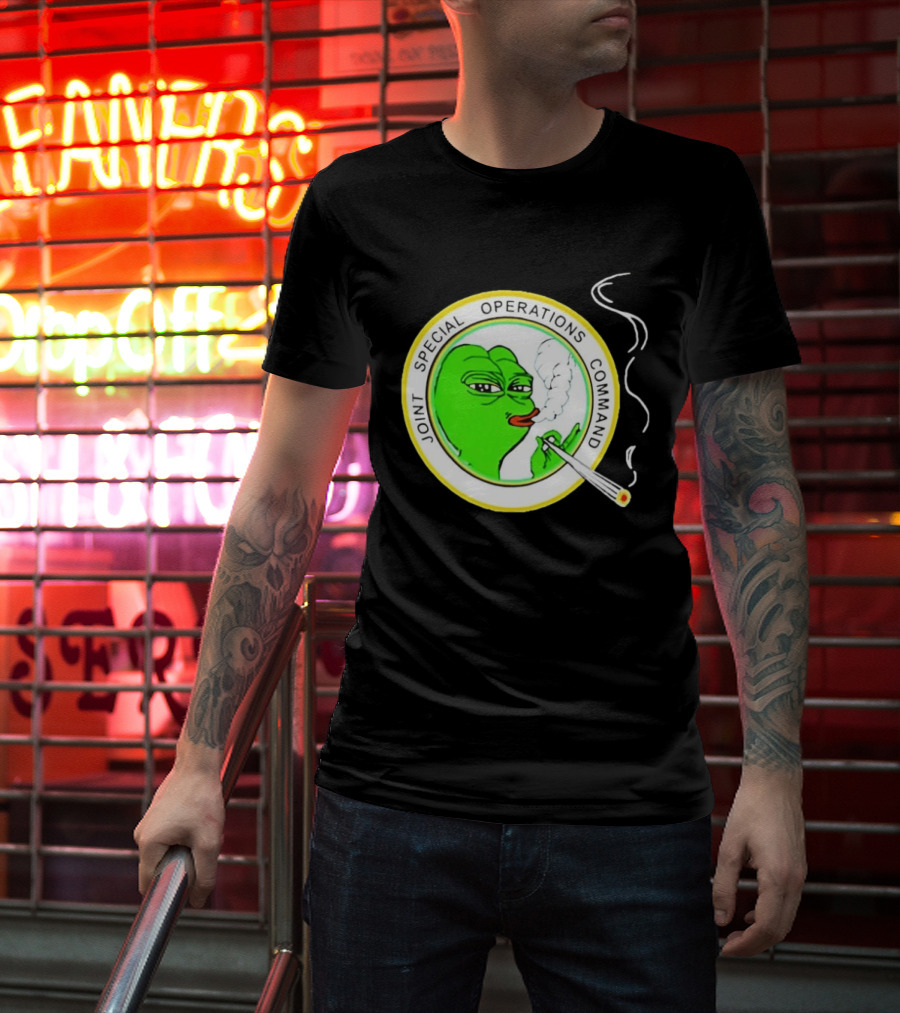 Sad Pepe Smoking Meme Joint Special Operations Command T-Shirt