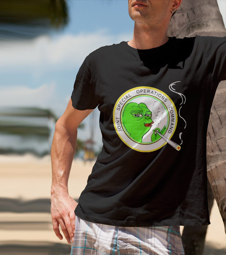 Sad Pepe Smoking Meme Joint Special Operations Command T-Shirt