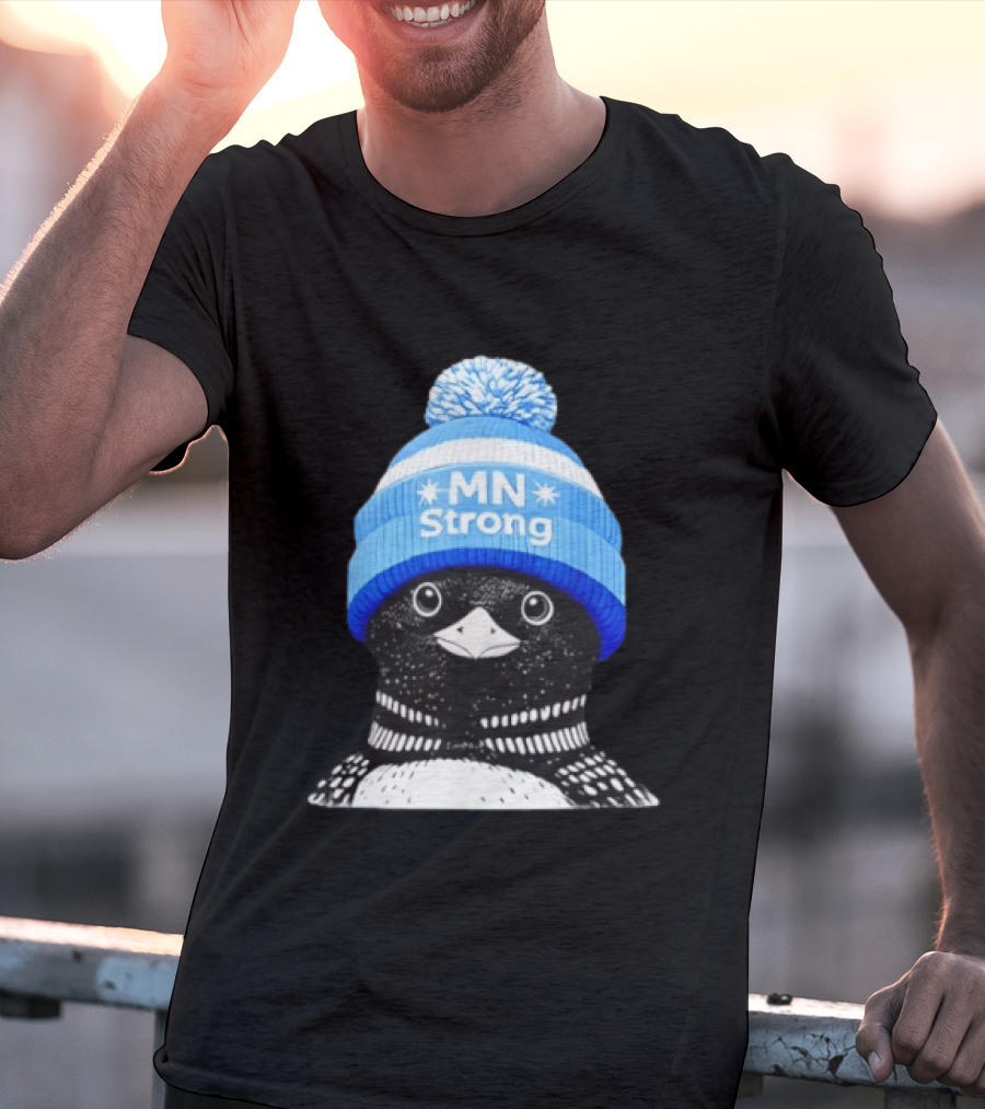 MN Strong Penguin Blue Hat Minnesota T-Shirt