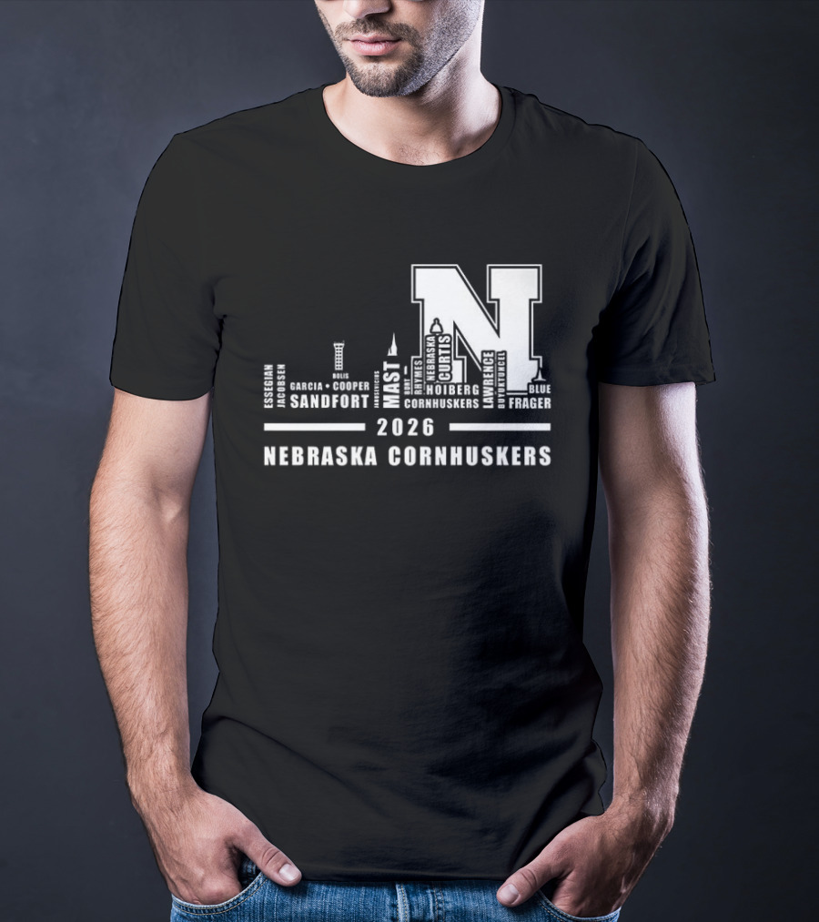 2026 Nebraska Cornhuskers City Skyline Lincoln T-Shirt