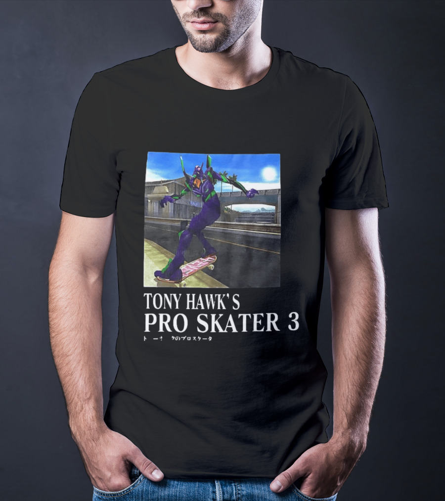 Tony Hawk's Pro Skater 3 Evangelion Crossover Skating Scene T-Shirt