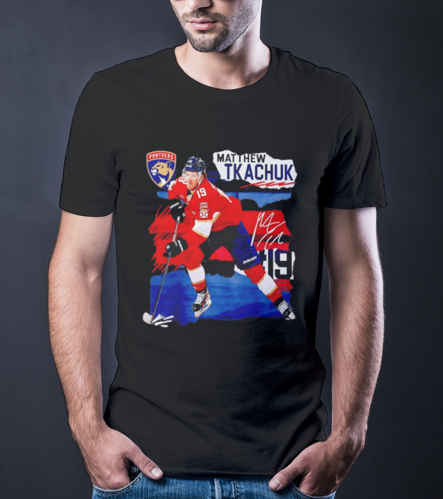 Matthew Tkachuk 19 Florida Panthers NHL Hockey Player Image T-Shirt