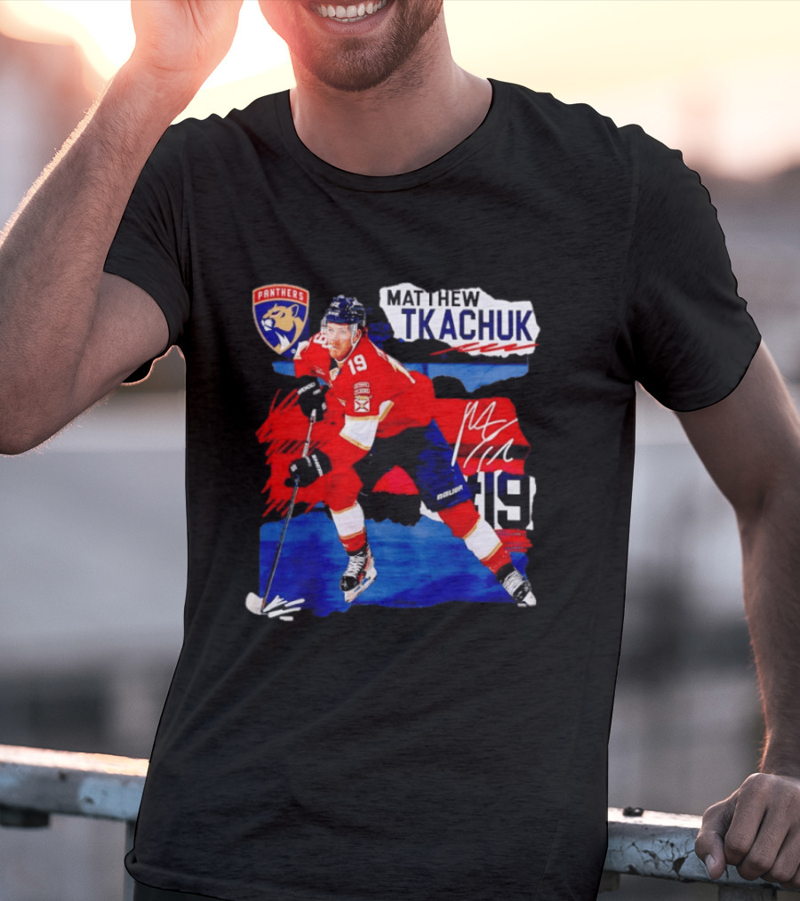 Matthew Tkachuk 19 Florida Panthers NHL Hockey Player Image T-Shirt