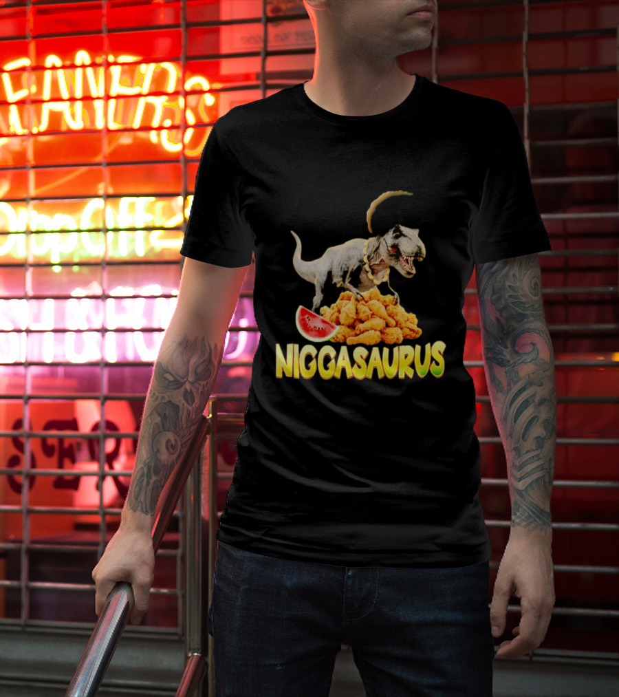 Niggasaurus Dinosaur Fried Chicken T-Shirt