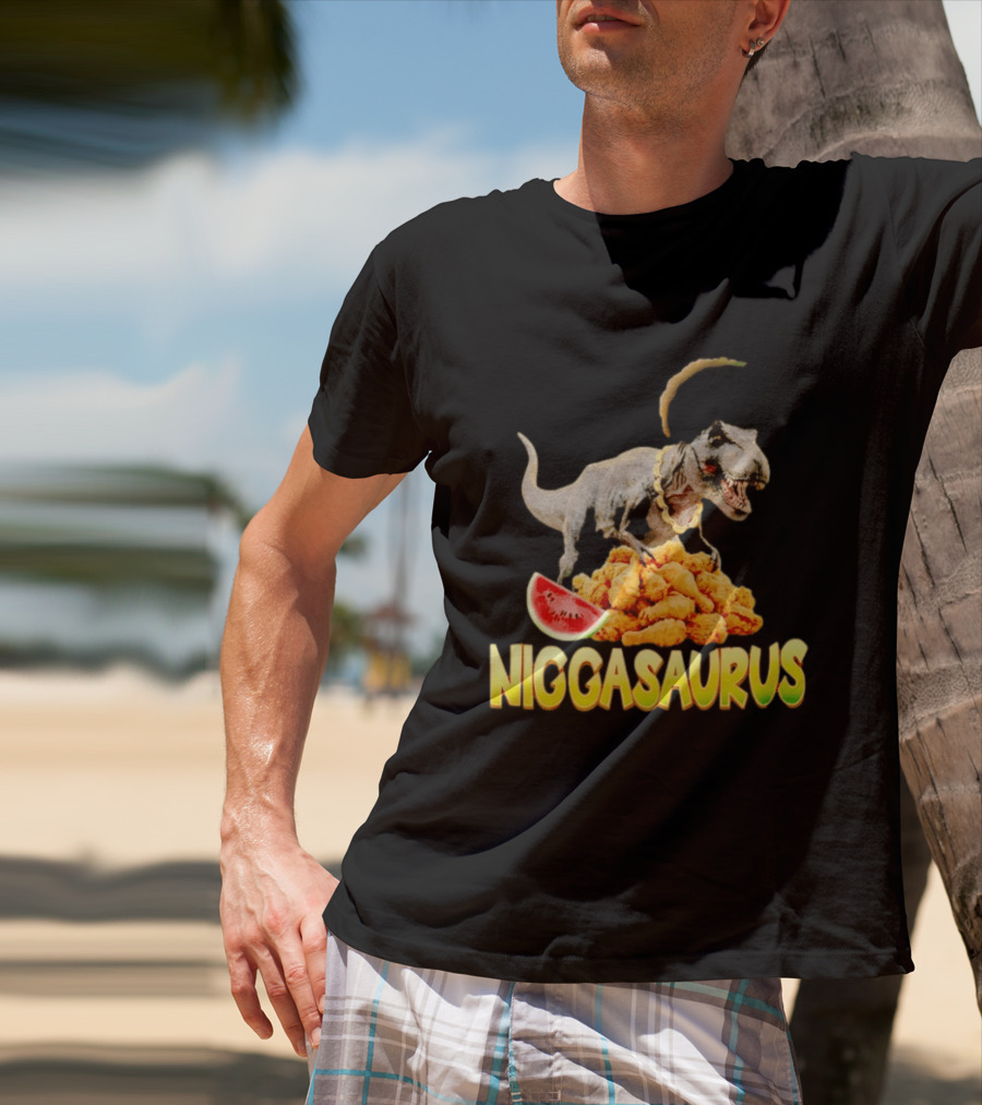 Niggasaurus Dinosaur Fried Chicken T-Shirt