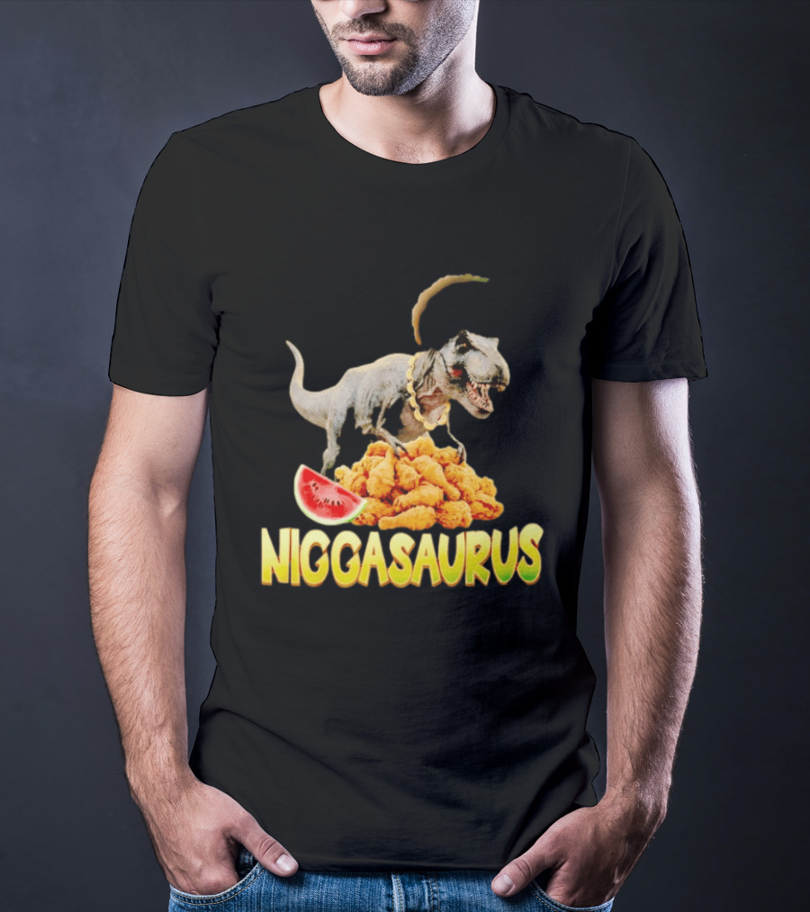Niggasaurus Dinosaur Fried Chicken T-Shirt