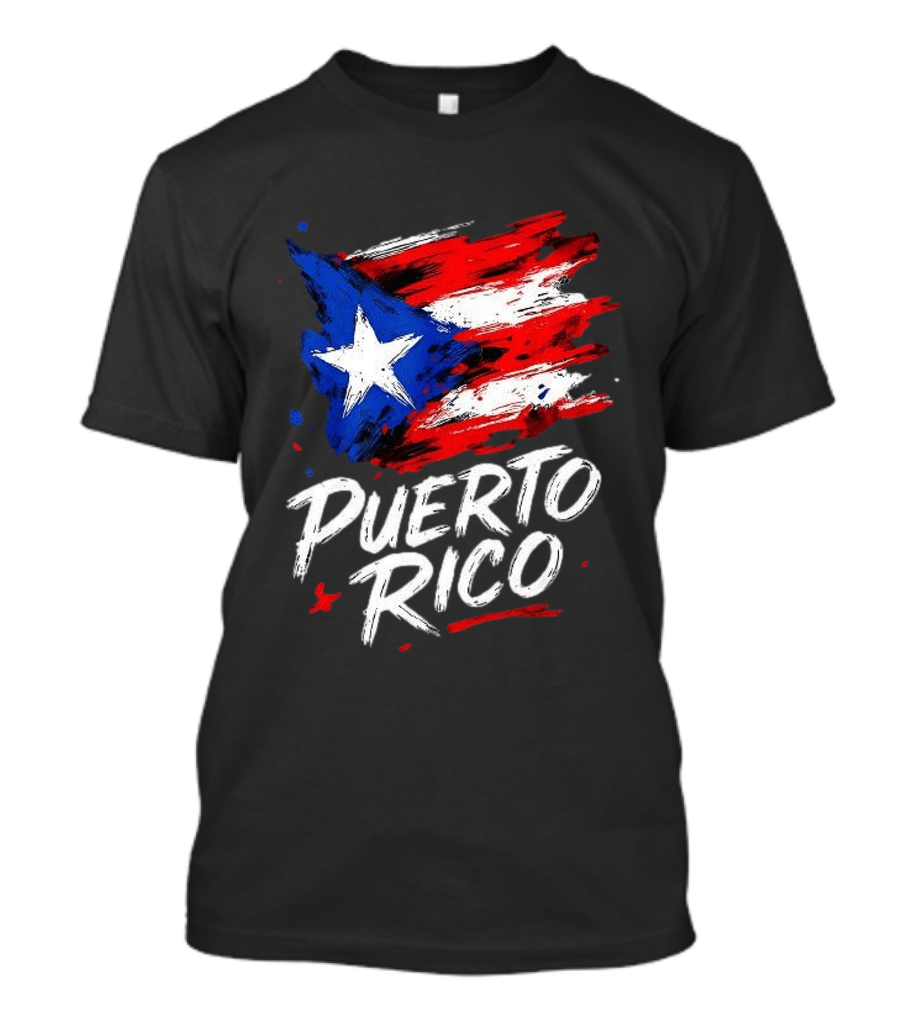 Puerto Rico Flag Brush Stroke Style Classic Representation T-Shirt