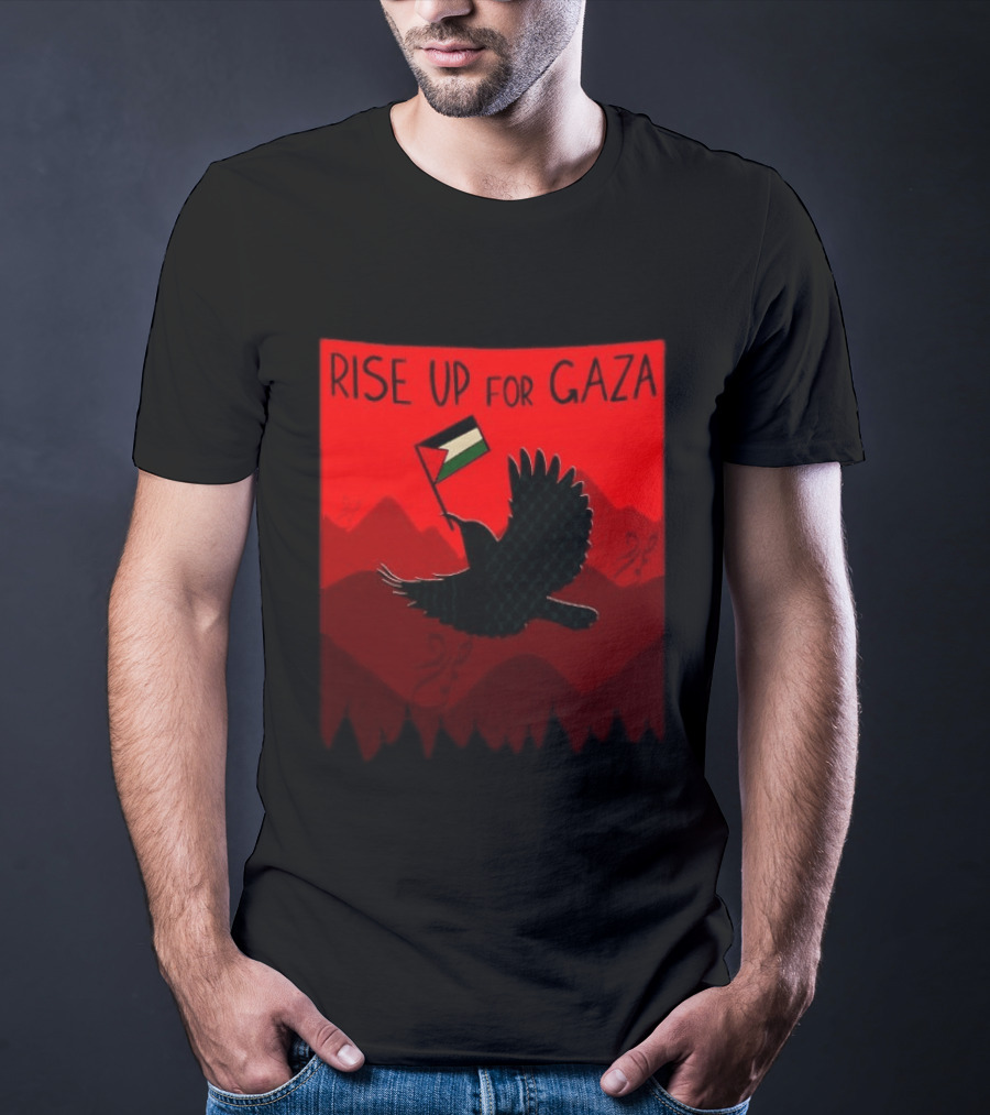 Rise Up For Gaza Palestinian Flag Bird T-Shirt