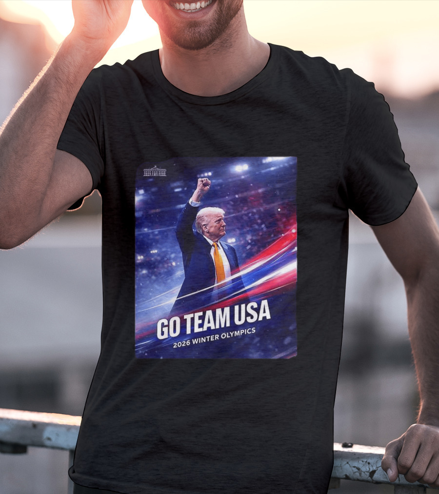 Go Team USA 2026 Winter Olympics Trump Cheer American Pride T-Shirt