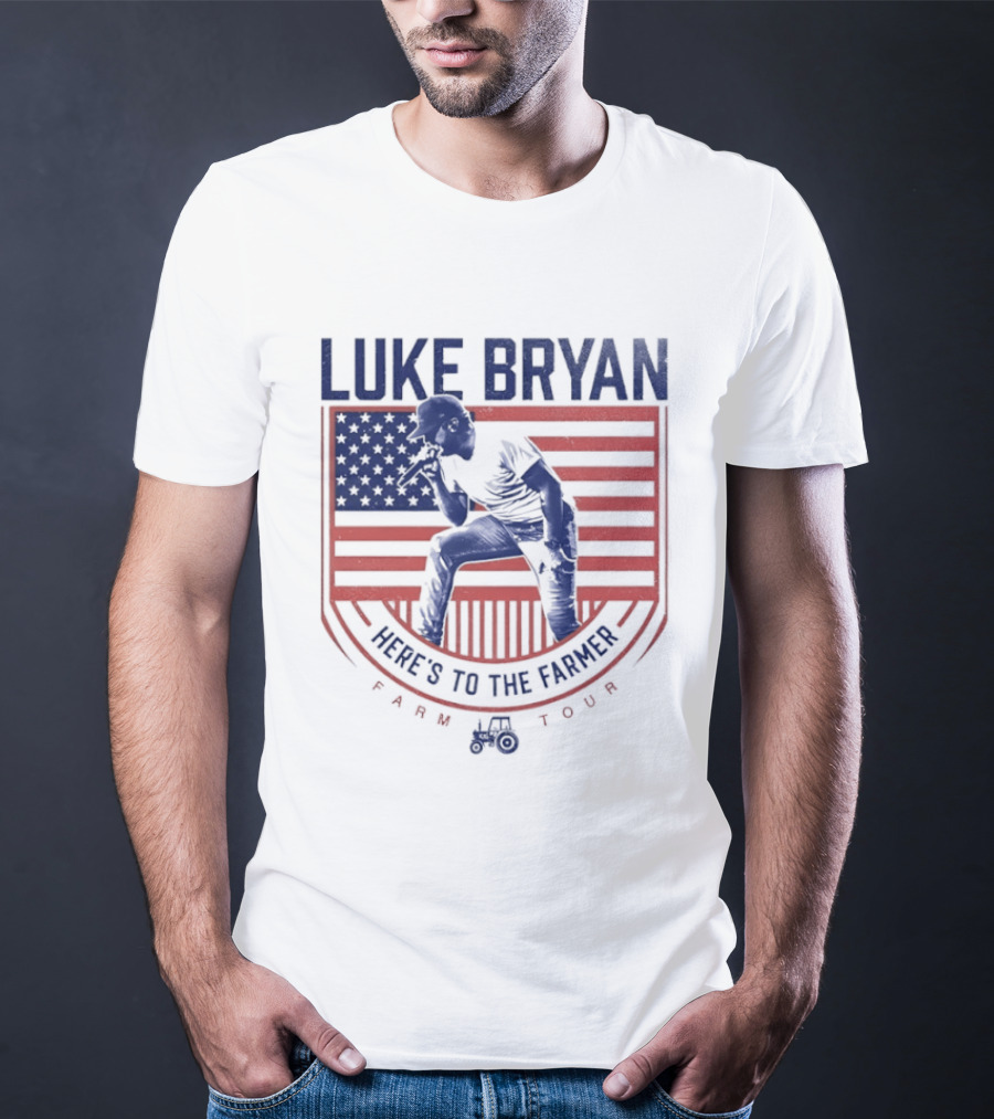 Luke Bryan Here's To The Farmer Farm Tour USA Flag T-Shirt